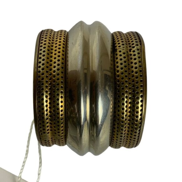 Set Of 6 Town & Country Living Arcadia Brass Two Tone Napkin Rings Gold Silver - Picture 3 of 6